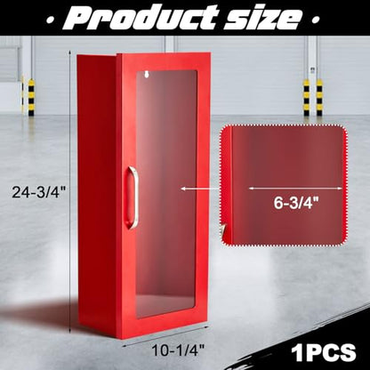 Zonon 1 Pcs 10lb Fire Extinguisher Cabinet Wall & Surface Mount, Red - color: Red