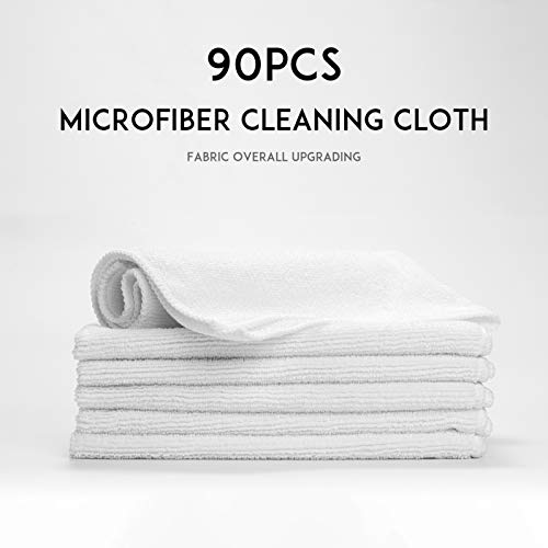 CARTMAN 14x14 Inch 90 Pack 280GSM Microfiber Cleaning Cloths, White - size: 14"x14" 90pk white