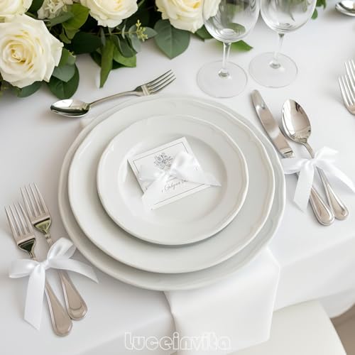 3.5" White Satin Ribbon Bows (50 Packs) - color: White, size: 3.5 Inch - 50pcs
