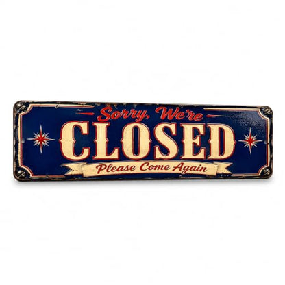 Closed Vintage Enamel Business Sign - style: CLOSED