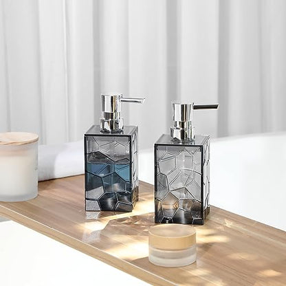 Clear Acrylic Pump Bottle Refillable Lotion Soap Dispenser 10oz 2 Pack Grey - color: Clear Grey, size: 2 Pack