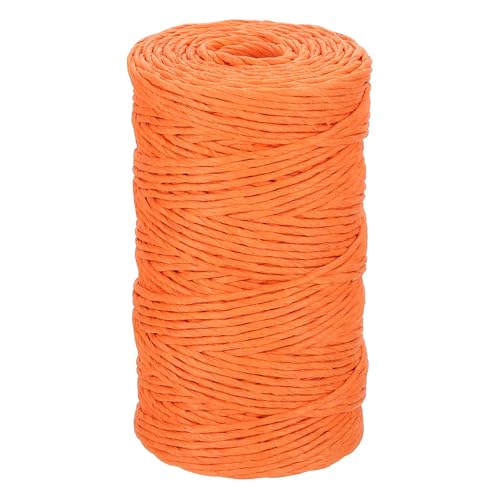 MECCANIXITY Orange Raffia Ribbon,98 Yard Natural Raffia Paper String 2mm Wide Twisted Raffia Yarn Twine for Gift Wrapping Crocheting Knitting DIY Crafts - color: Orange