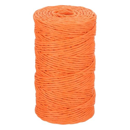 MECCANIXITY Orange Raffia Ribbon,98 Yard Natural Raffia Paper String 2mm Wide Twisted Raffia Yarn Twine for Gift Wrapping Crocheting Knitting DIY Crafts - color: Orange