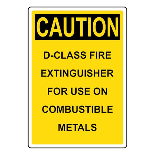 Portrait OSHA CAUTION D-Class Fire Extinguisher For Sign Style 106 Caution Metal Tin Sign 8x12 Inch for Safety - size: 8x12in/20x30cm