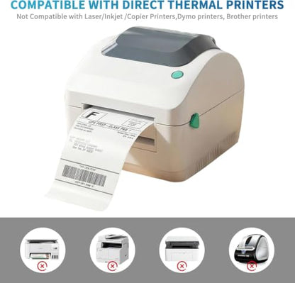 9527 Product 4x6 Blank Direct Thermal Shipping Labels for Zebra 2844 Zp-450 Zp-500 Zp-505 Direct Thermal Labels Printers, Eltron Printer, 250 Label per Roll,Total 16 Rolls 4000 Label - color: Roll, size: 16 Rolls | 4000 Labels