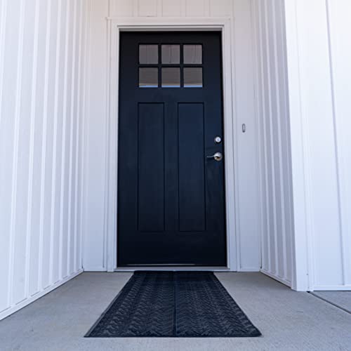 ClimaTex Outdoor Rubber Scraper Door Mat, 2' x 6', Outdoor Shoe and Boot Scraper Mat, Cleans Mud, Dirt, Snow, and Grime - size: 2' x 6'