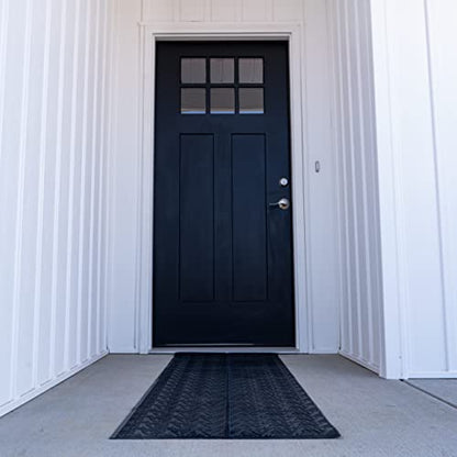 ClimaTex Outdoor Rubber Scraper Door Mat, 2' x 6', Outdoor Shoe and Boot Scraper Mat, Cleans Mud, Dirt, Snow, and Grime - size: 2' x 6'