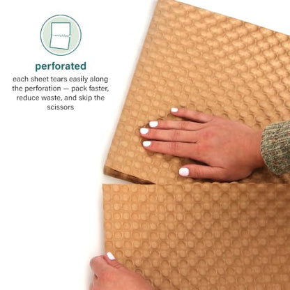 Elementree Paper Bubble Wrap Sheets for Packing, Moving, & Shipping - 24" x 12" x 500' - Eco-Friendly Kraft Bubble Paper - Recyclable Cushioning Wrap - Made in the USA (01942) - size: 24" x 12" x 500' Kraft
