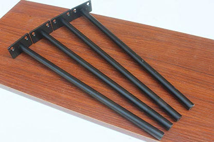 8 Pcs 12" Black Solid Steel Floating Shelf Bracket Blind Shelf Supports - Hidden Brackets for Floating Wood Shelves - Concealed Blind Shelf Support – Screws and Wall Plugs Included - size: 12 Inch, style: 8 Pack-Solid