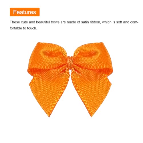 MECCANIXITY Mini Ribbon Bow 1" Mini Fabric Flower Bows Dark Orange 150Pcs - color: Dark Orange