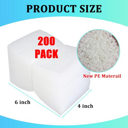 200Pack Clear Bubble Out Pouches Bags 4x6in, Small Bubble Pouches Wrap - size: 4x6 inch