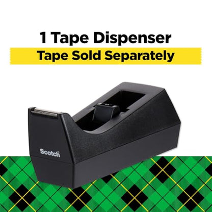 Scotch Desktop Tape Dispenser, Black, 2.7 in. x 2.7 in. x 6.4 in., 1 Tape Dispenser, Polystyrene (PS) - size: 1-Pack