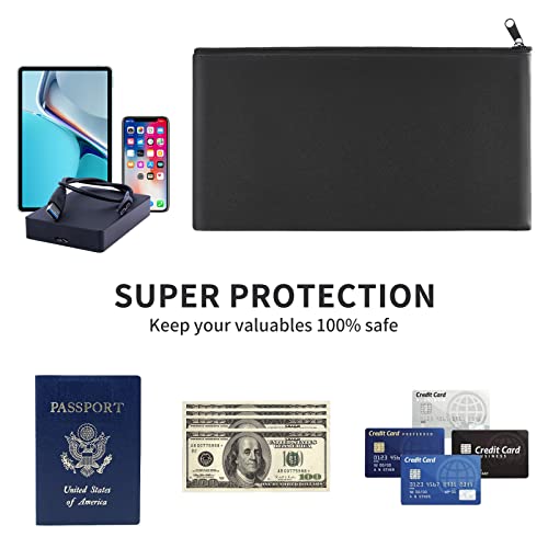 Cash Bags with Zipper - 11x6.1 Inch, 2 Pieces - color: 2 Pieces Black