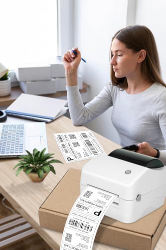 Bulk 4x6 Thermal Labels - 6000 Adhesive Labels | Smudge-Resistant & BPA-Free | Thermal Printer Compatible - size: 4" x 6" - 6000 Labels