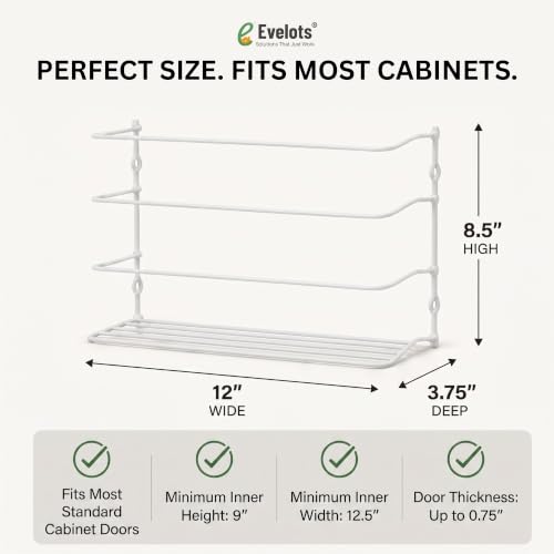 Evelots Kitchen Wrap & Food Bag Organizer Wall/Cabinet Mount, 1-Pack, White - color: White, size: 1 Pack