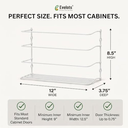 Evelots Kitchen Wrap & Food Bag Organizer Wall/Cabinet Mount, 1-Pack, White - color: White, size: 1 Pack
