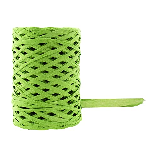 Mandala Crafts Green Natural Paper Raffia Ribbon for Gift Wrapping Crafts - color: Green, size: 1/4 Inch 100 Yards Raffia Ribbon