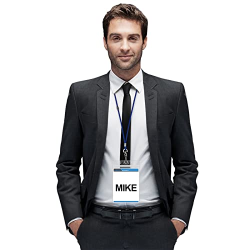 Breakaway Lanyards for ID Badges 10 Pack with Clear Vertical Badge Holders - color: Breakaway Blue, size: 10 Pack