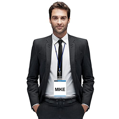 Breakaway Lanyards for ID Badges 25 Pack with Clear Vertical Badge Holders - color: Breakaway Blue, size: 25 Pack
