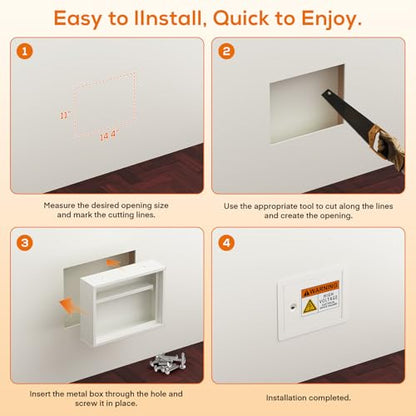 In-Wall Safe with Disguised Sticker, Heavy Duty Wall Safes Between the Studs, Fits 16-Inch Studs with Key Lock, Hidden Gun Storage for Firearms, Money, and Valuables (Grayish White) - color: Grayish White