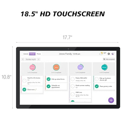 15.6 to 27 inch Touchscreen Digital Calendar & Wall Planners, Smart Whiteboard Calendar for Chore Chart & Work Schedule, Built in Speakers and Camera, Include Wall Mount & Desk Stand (18.5-inch) - size: 18.5-inch