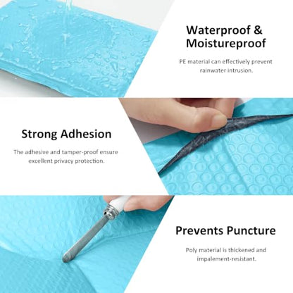 Famagic Light Blue Bubble Mailers 4x8 for Small Business, 100pcs Usable 4x7 - color: Light Blue, size: 4x8 100pcs