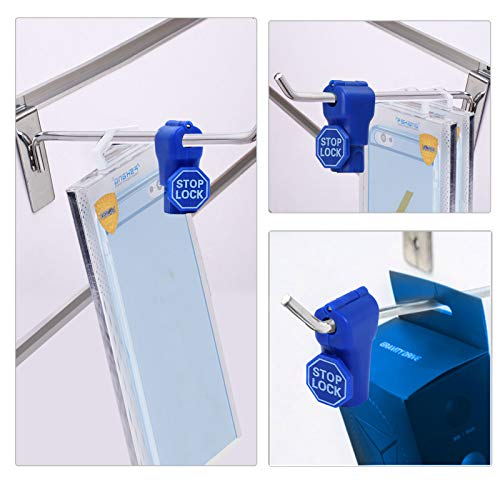 200Pcs Blue Peg Hook Security Stop Lock 6mm for 4.5-5.9mm Retail Pegboard - color: Blue