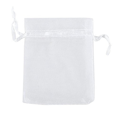 Ankirol 50pcs Sheer Organza Favor Bags 12 X 16 INCH X Large Organza Drawstring Bags (white) - color: white