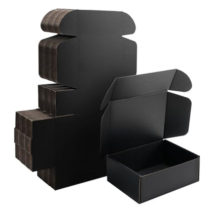 8x6x3 inch Black Shipping Boxes for Small Business- Set of 25 - color: Black, size: 8x6x3