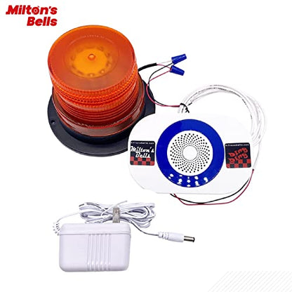 Milton's Bells MB WDCLK Wireless Warehouse Door Chime & Strobe Light Kit, 2500 Ft Range, 12 Chime Tones, Adjustable Volume, Visual & Audible Alerts for Warehouses, Will-Call Counters & Offices