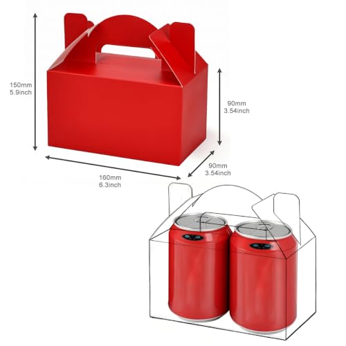 Aosric Small Red Gable Boxes 3.5 x 3.5 x 6.3 In, 30 Pack - color: Red