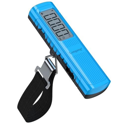 Battery-Free Digital Luggage Scale, 110lbs/50kg Portable Handheld Hanging Scale for Luggages, Suitcases, Backpacks & Bags, Easy Weighing for Travel, No Need Batteries (Blue) - color: Blue