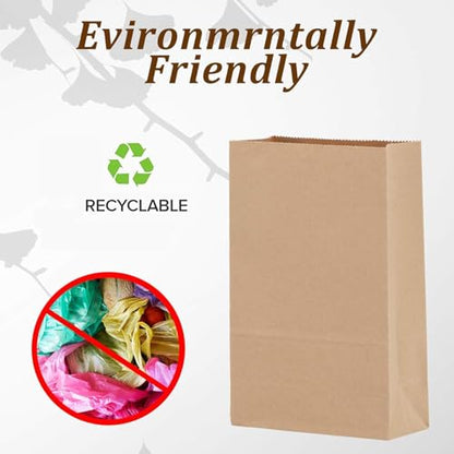 Paper Lunch Bags 100 Count 8LB Brown Sack Bulk Strong for Small Business - size: 100 COUNT