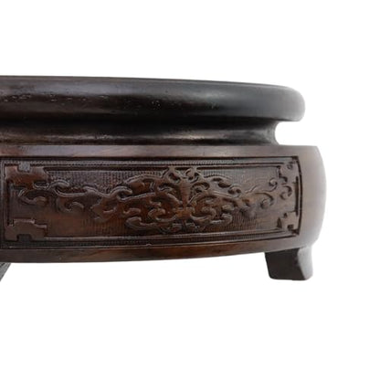 Wooden Display Stand Base Round Wood Carved Craft Pedestal, 4" x 4" - size: Round, 4" x 4"
