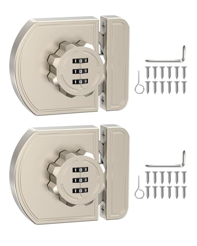Combination Cabinet Lock, Keyless Code Lock, Nickel, 2 Pack - color: Nickel-2PCS