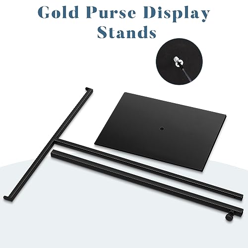 Leinuosen 4 Pcs Tabletop Purse Display Stand Metal T Bar Display - color: Black