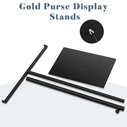 Leinuosen 4 Pcs Tabletop Purse Display Stand Metal T Bar Display - color: Black