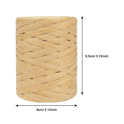 Tenn Well 218yd 1/4" Natural Raffia Ribbon for Gift Wrapping - color: Natural