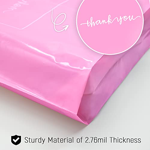 Thank You Shopping Bags - Soft Loop Handles Pink 50Pcs 12x15In - color: Pink, style: 12x15 in