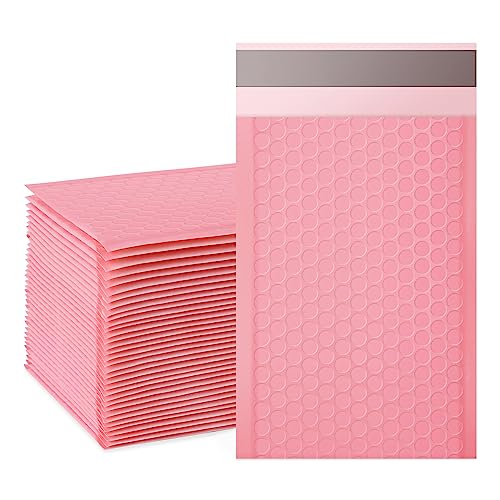packbabol Bubble Mailers, 4x7 Inch Padded Bubble Mailers Pack of 50 Bubble Envelopes Opaque Self Seal Adhesive Waterproof Bags for Shipping and Packaging (Pink, 4x7-50) - color: pink, size: 4x7-50Pc