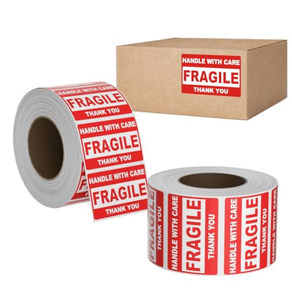 2" x 3" Fragile Stickers for Shipping and Moving Please Handle with Care Fragile Thank You Do Not Drop, Warning Stickers Fragile Labels, Permanent Adhesive(2 Rolls, 1000 Labels) - size: 2x3 inch