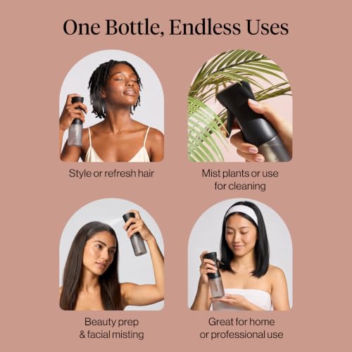Kitsch Continuous Spray Bottle for Hair – Black, 150ml - color: Black