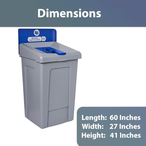 3 in 1 Recycling Station with Lid, Recycle Bin, Exterior Trash Can, Recycling Station Kit, Heavy Duty Premium Plastic, Indoor/Outdoor, Perfect for Kitchen, Home, Office, Garden, Garage (33 Gallon) - size: 3-IN-1