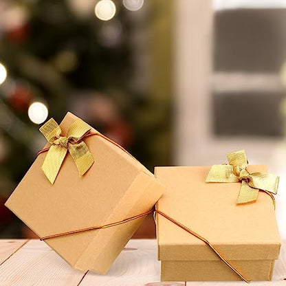 60 Pcs Elastic Bows for Gift Boxes Wrapping 15.74 Inches - color: Gold