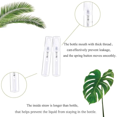 Mini Spray Bottle, Clear Plastic Empty Sample Containers, Fine Mist Perfume Travel Refillable Spray Bottle Perfume Atomizer Small Portable Bottle for Cleaning, Essential Oils 120Pcs 3ml - size: 3ml 120 Pcs