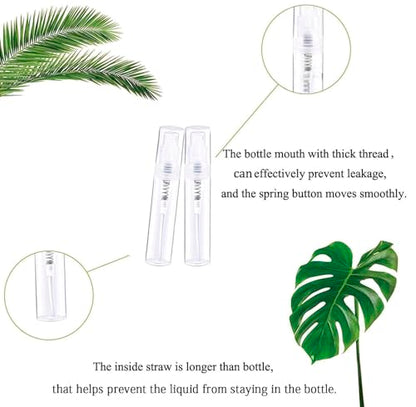 Mini Spray Bottle, Clear Plastic Empty Sample Containers, Fine Mist Perfume Travel Refillable Spray Bottle Perfume Atomizer Small Portable Bottle for Cleaning, Essential Oils 120Pcs 3ml - size: 3ml 120 Pcs