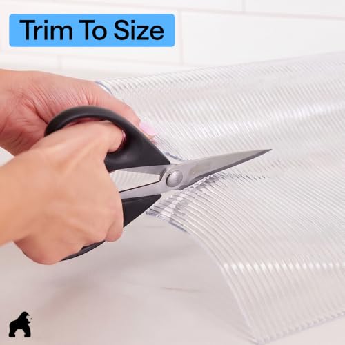 GORILLA GRIP Shelf Liner, Non-Adhesive Cabinet Liners, 12"x20' Clear - color: Clear (Ribbed), size: 12" X 20'