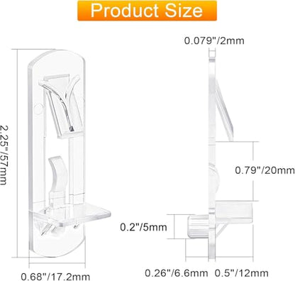 30PCS Clear Plastic Shelf Support Pegs for 3/4" Thick Wood Shelving, 5mm Peg Cabinet Shelf Clips with Self-Locking Design, Secure Kitchen Cabinet Shelf Pegs for Bookshelves and Storage Organizers