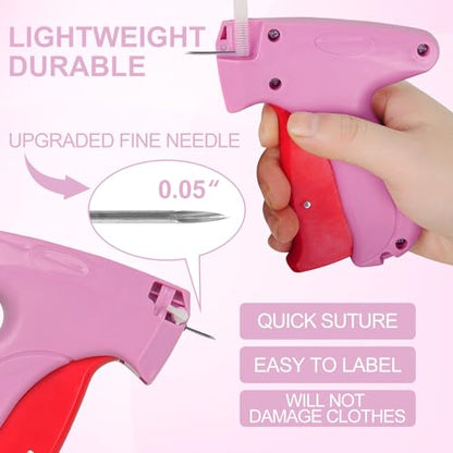 Stitch Gun for Clothes,Handheld Stitch Tag Gun Quick Clothing Stitchy Quick Clothing Fixer,Sticky Gun for Clothes,Sewing Kit Includes 5 Fine Needles 500 black and 500 White 5mm Fasteners