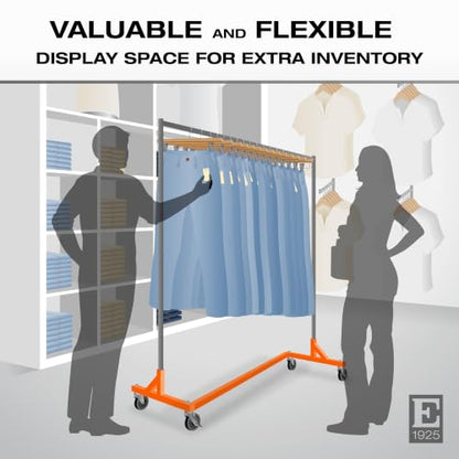 Econoco Economy Z-Rack, Collapsible, Orange, 64" L x 24" W x 70" H - color: Orange, style: Z Rack